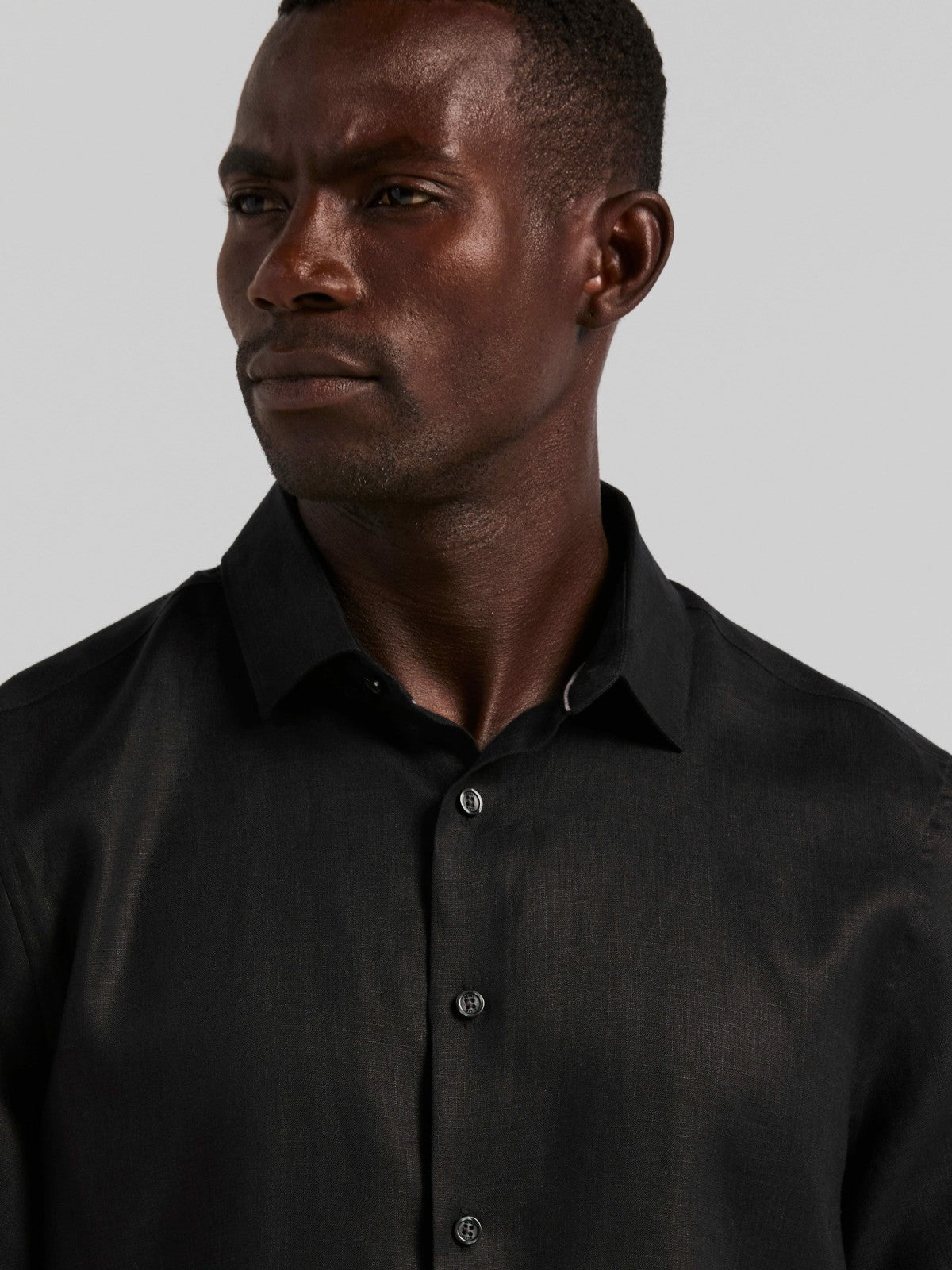 Solid Linen Shirt -  Perry Ellis discount