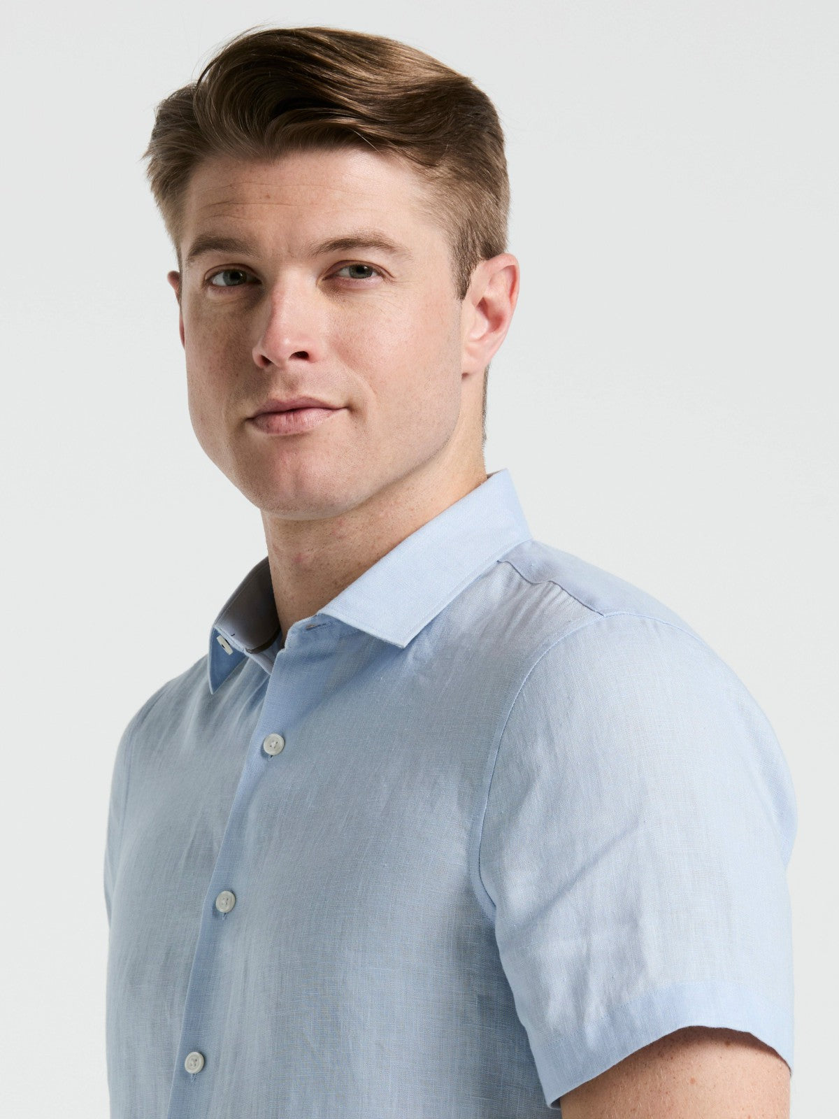 Solid Linen Shirt -  Perry Ellis discount