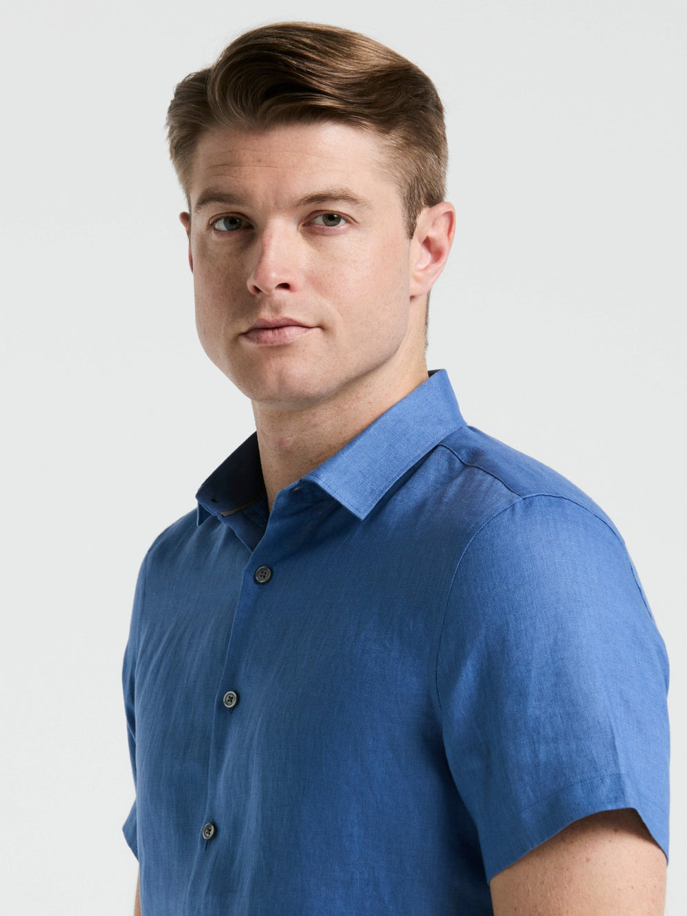 Solid Linen Shirt -  Perry Ellis discount