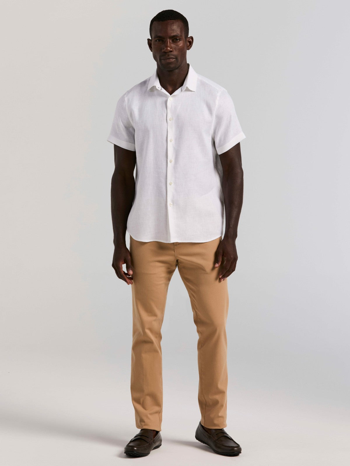 Solid Linen Shirt -  Perry Ellis discount