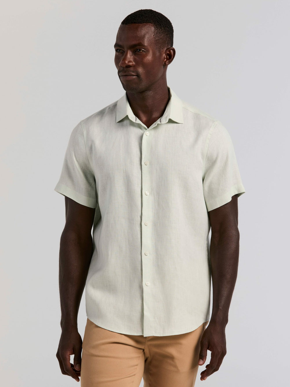 Solid Linen Shirt -  Perry Ellis discount