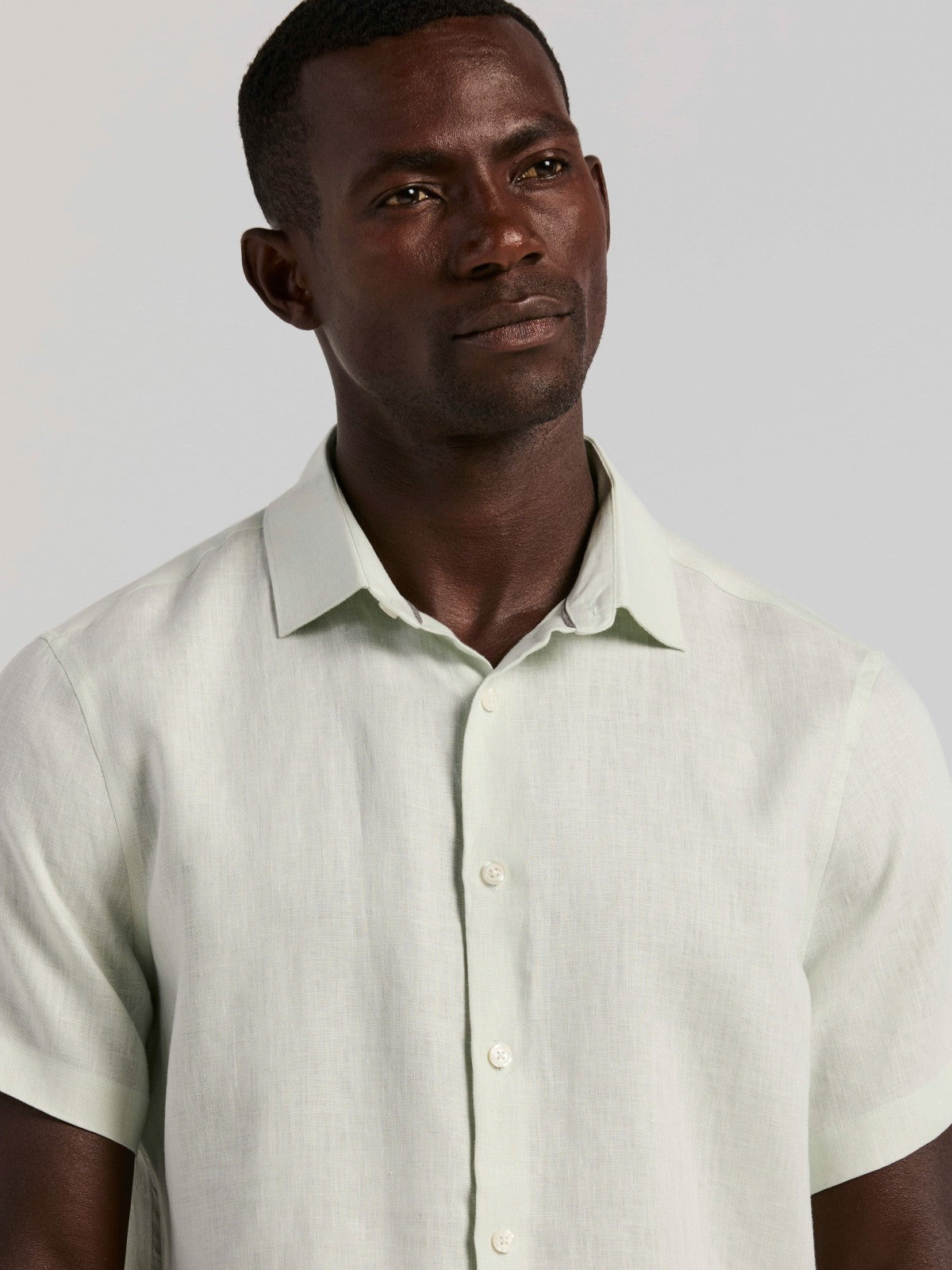 Solid Linen Shirt -  Perry Ellis discount