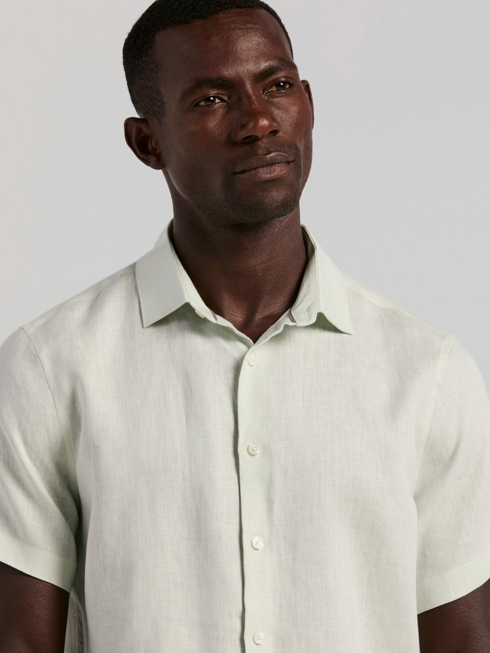 Solid Linen Shirt -  Perry Ellis discount