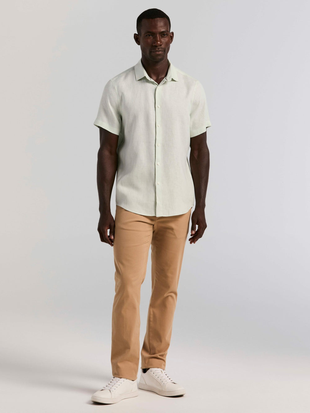 Solid Linen Shirt -  Perry Ellis discount