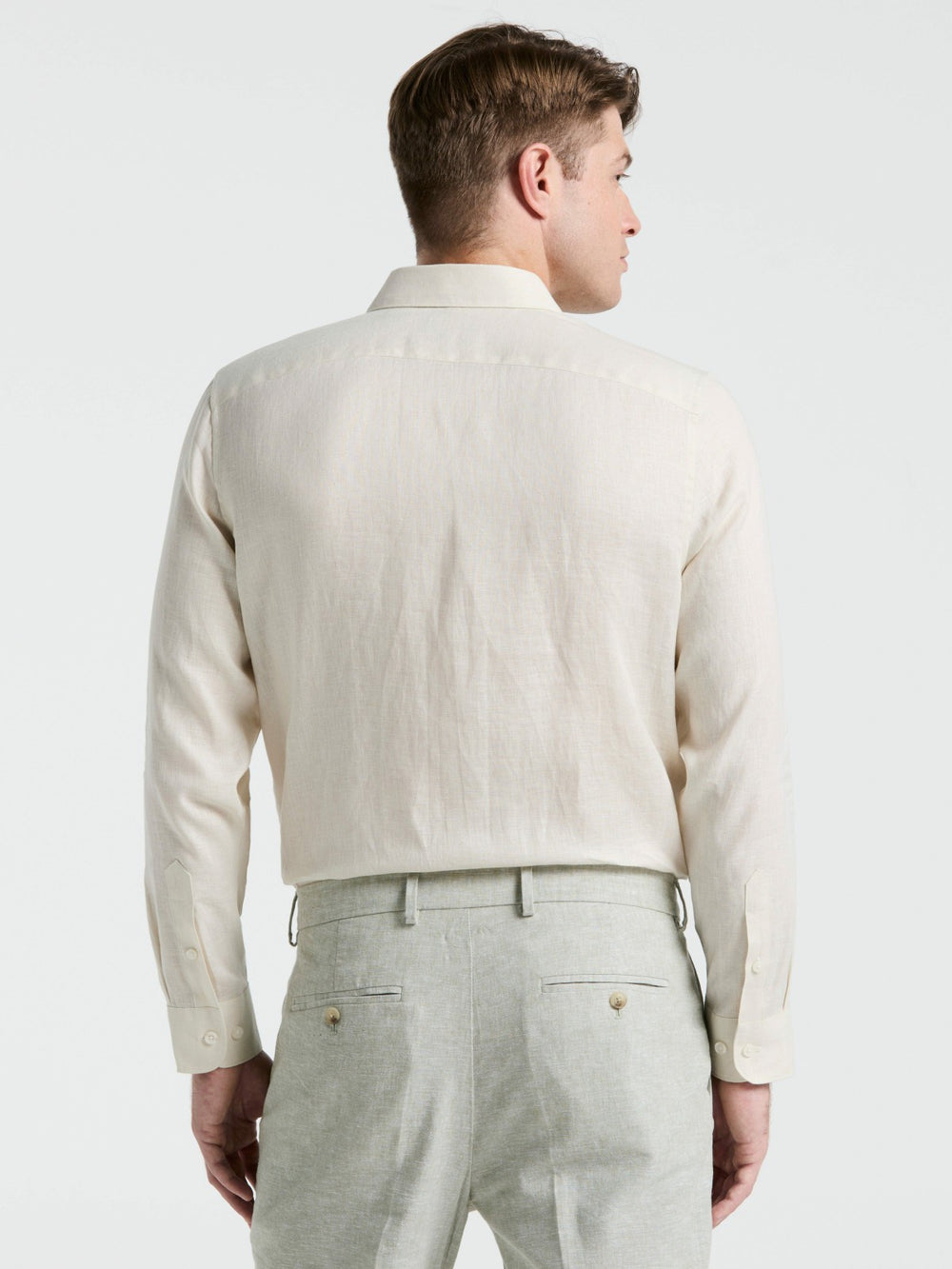 Solid Linen Shirt -  Perry Ellis US