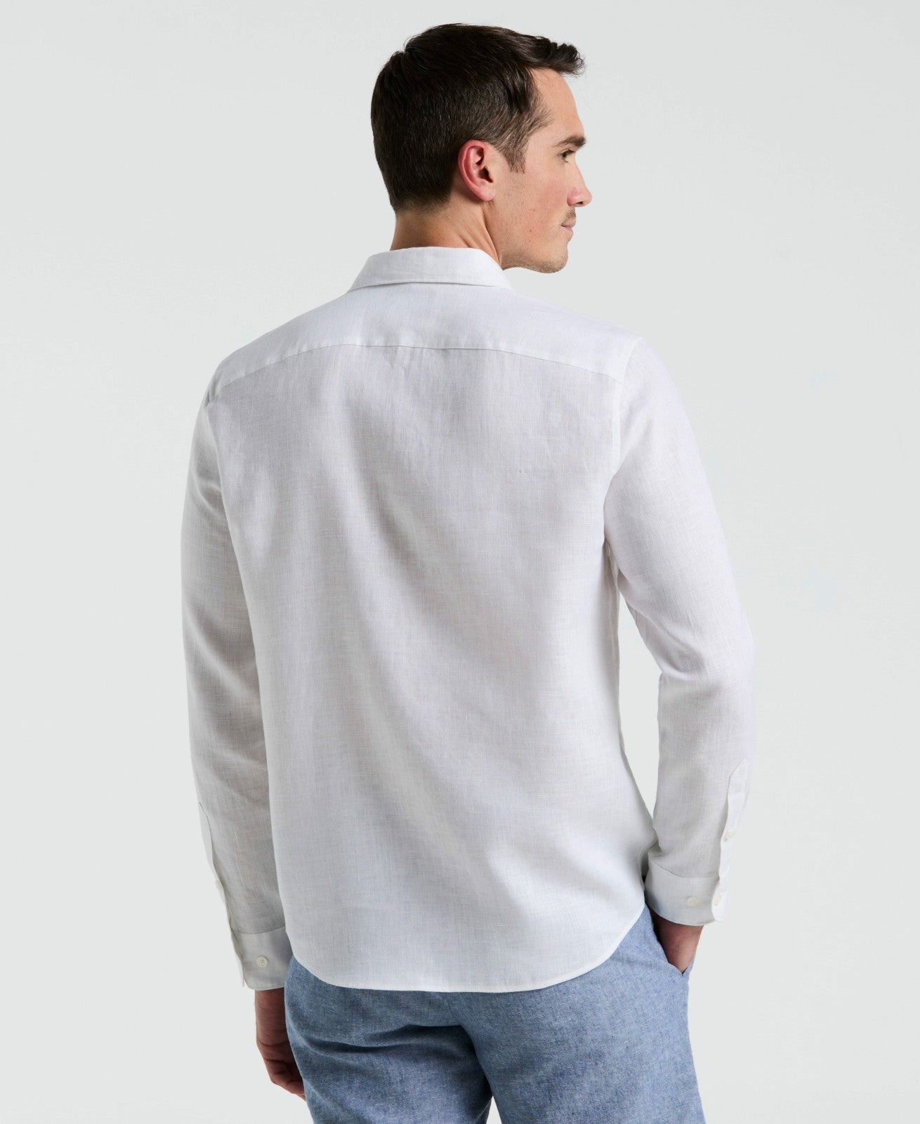Solid Linen Shirt -  Perry Ellis US