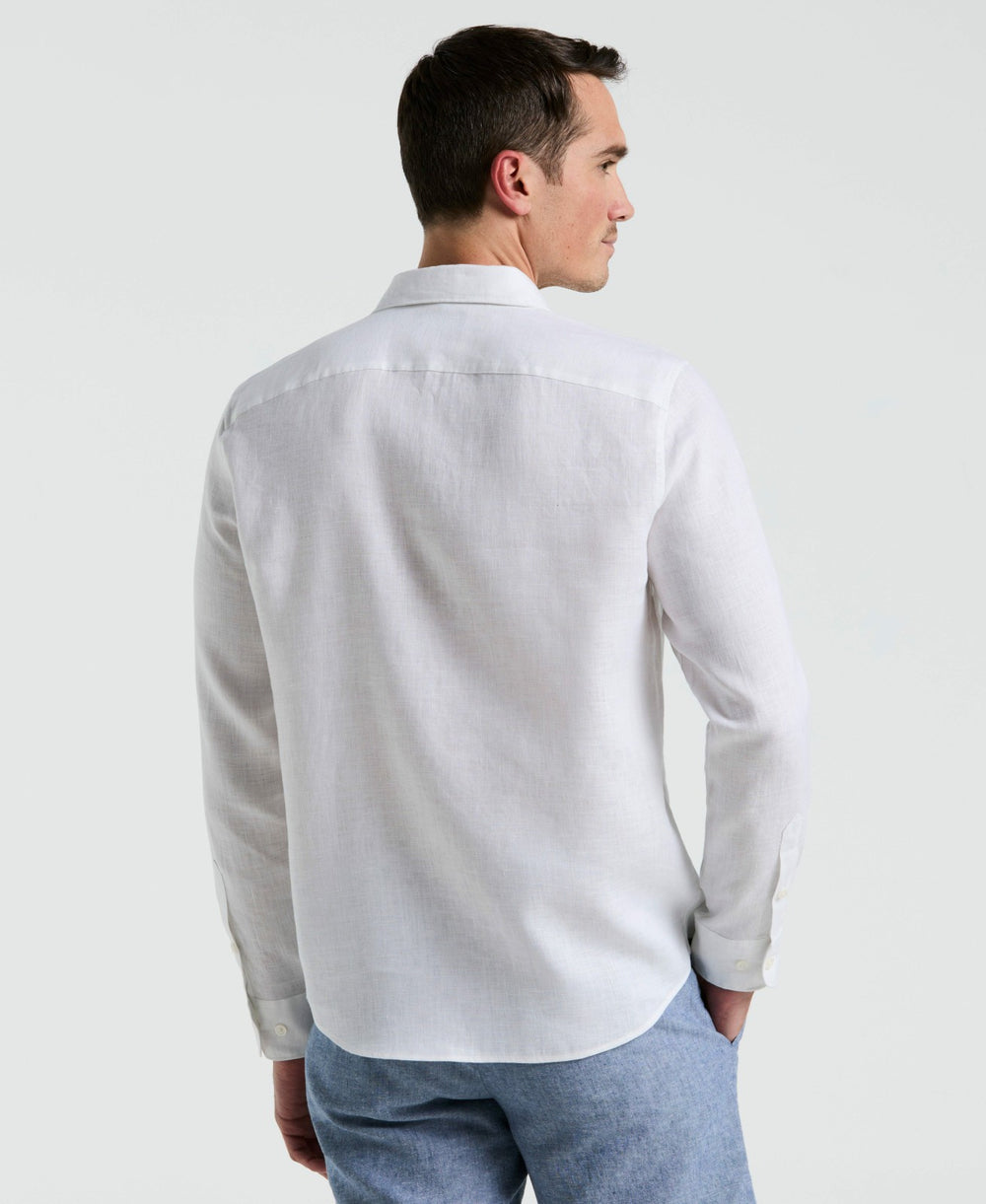 Solid Linen Shirt -  Perry Ellis US
