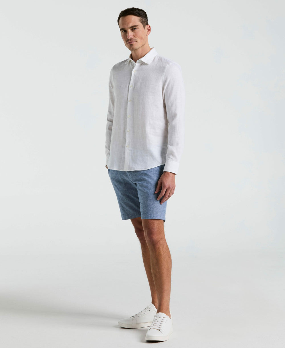 Solid Linen Shirt -  Perry Ellis US