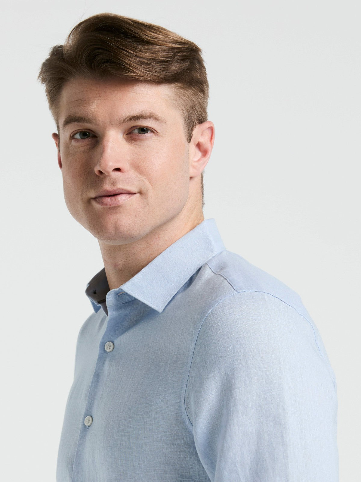 Solid Linen Shirt -  Perry Ellis US