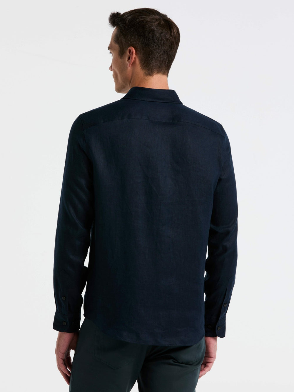 Solid Linen Shirt -  Perry Ellis US
