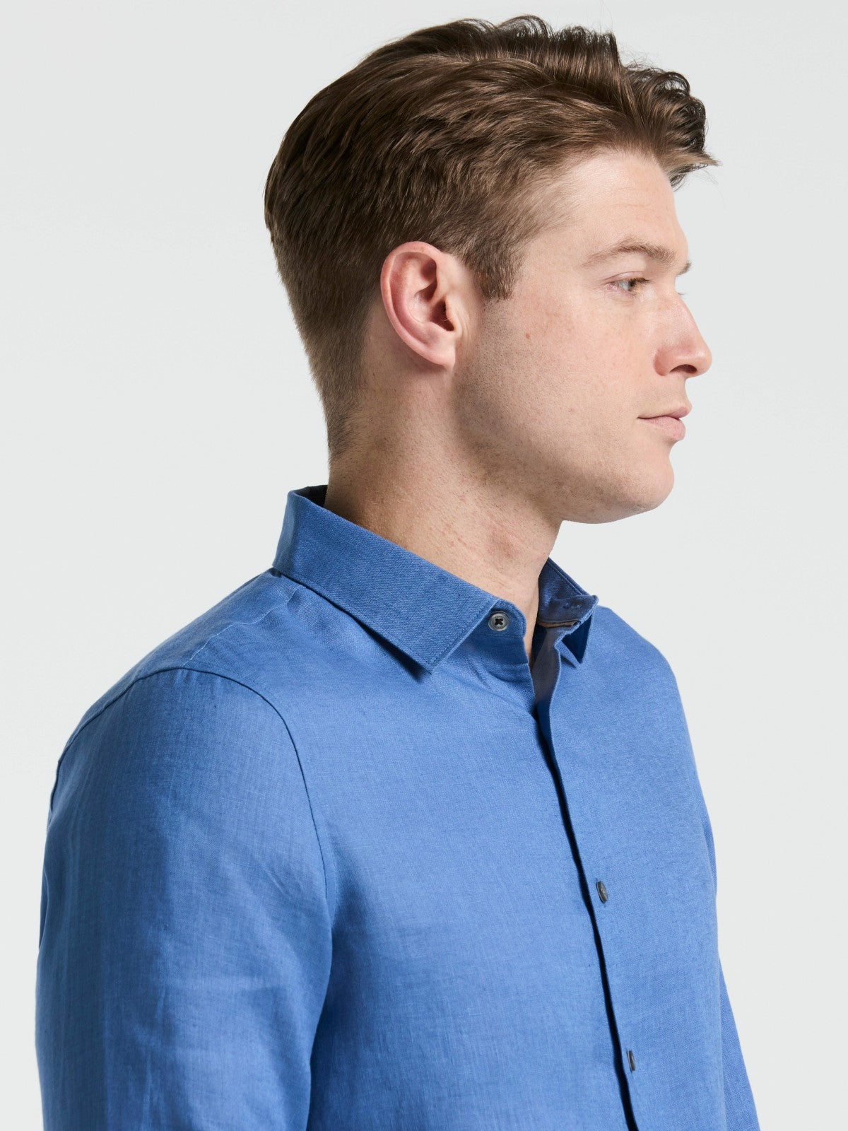Solid Linen Shirt -  Perry Ellis US