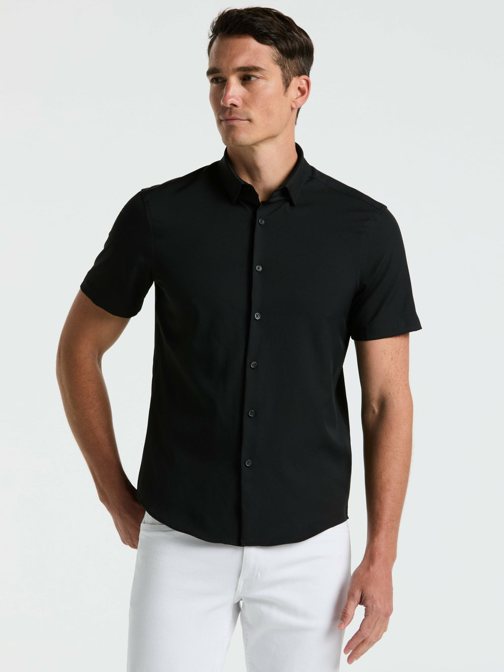 Slim Fit Total Stretch Solid Shirt -  Perry Ellis sale