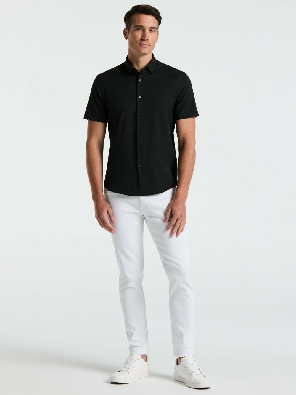 Slim Fit Total Stretch Solid Shirt -  Perry Ellis sale