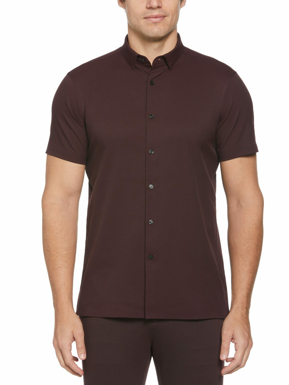 Slim Fit Total Stretch Solid Shirt -  Perry Ellis sale
