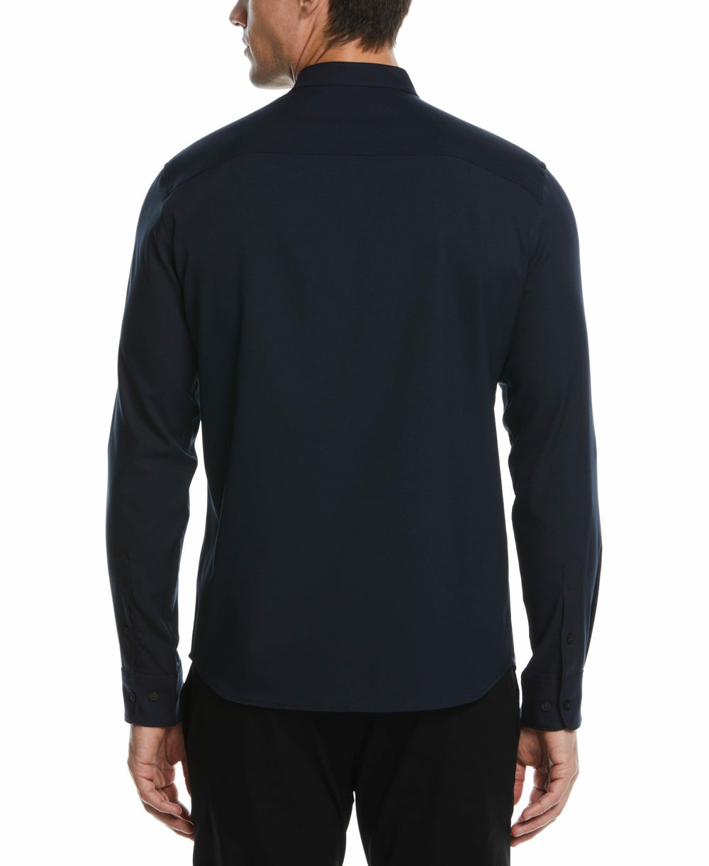 Men's Untucked Total Stretch Slim Fit Banded Collar Shirt - Perry Ellis -  Perry Ellis for sale