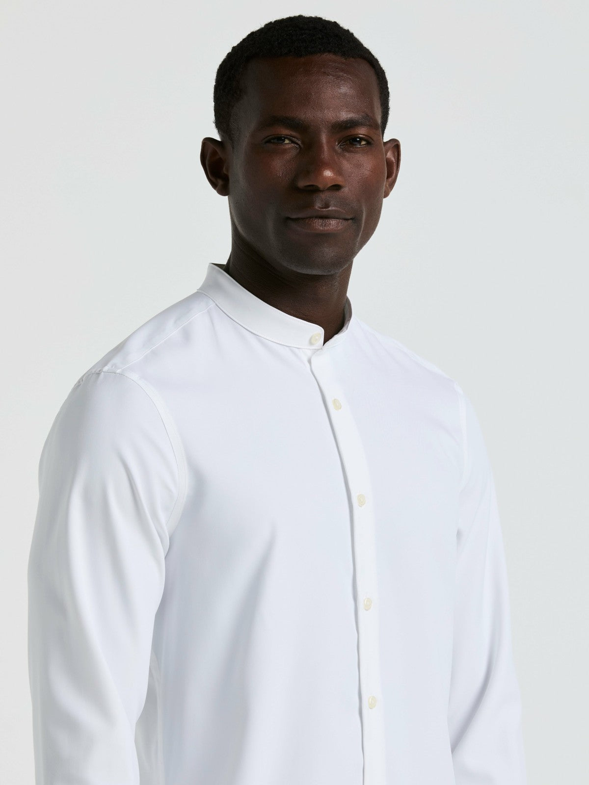 Men's Untucked Total Stretch Slim Fit Banded Collar Shirt - Perry Ellis -  Perry Ellis for sale