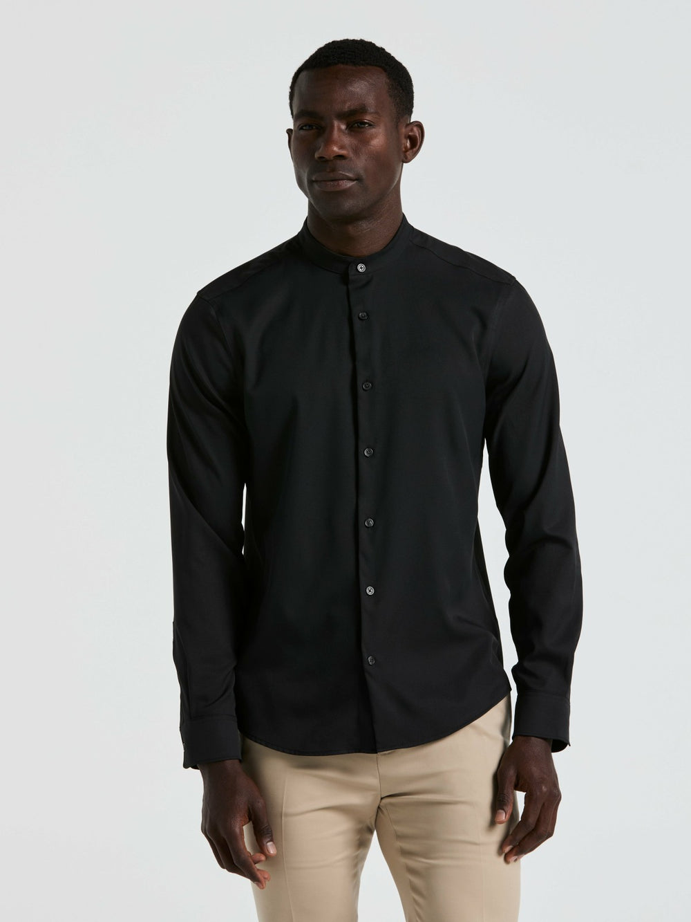 Men's Untucked Total Stretch Slim Fit Banded Collar Shirt - Perry Ellis -  Perry Ellis for sale