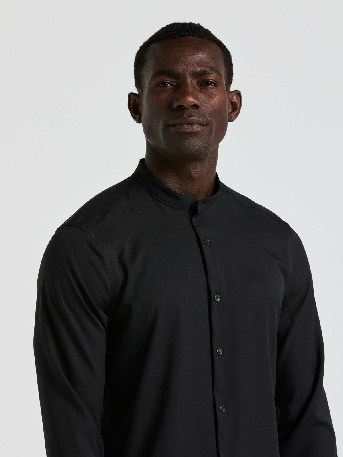 Men's Untucked Total Stretch Slim Fit Banded Collar Shirt - Perry Ellis -  Perry Ellis for sale