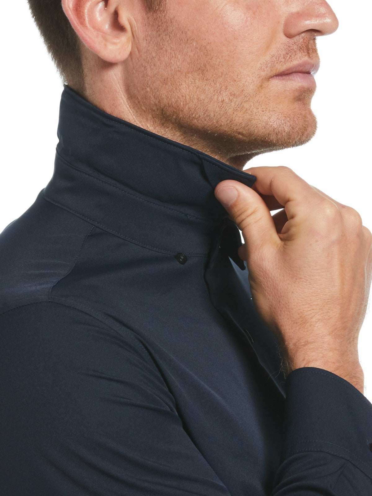 Untucked Total Stretch Slim Fit Shirt -  Perry Ellis on sale