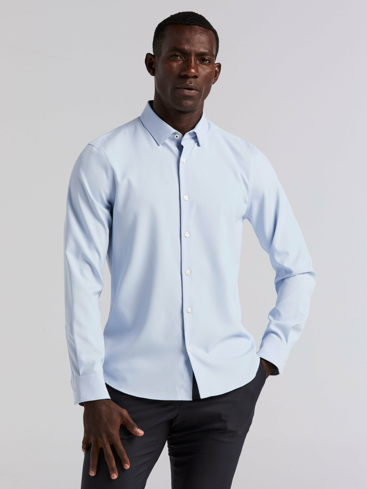 Untucked Total Stretch Slim Fit Shirt -  Perry Ellis on sale