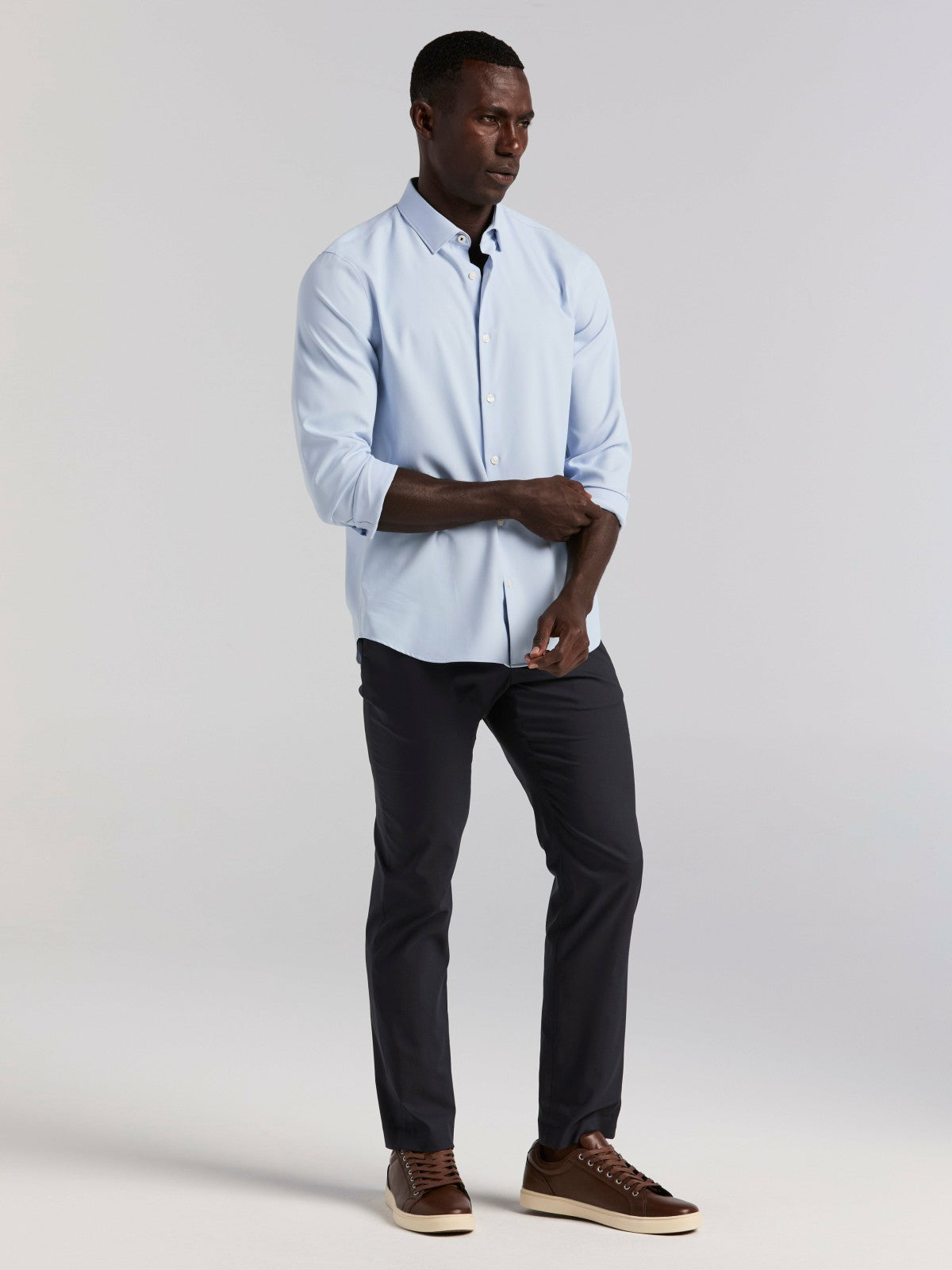 Untucked Total Stretch Slim Fit Shirt -  Perry Ellis on sale