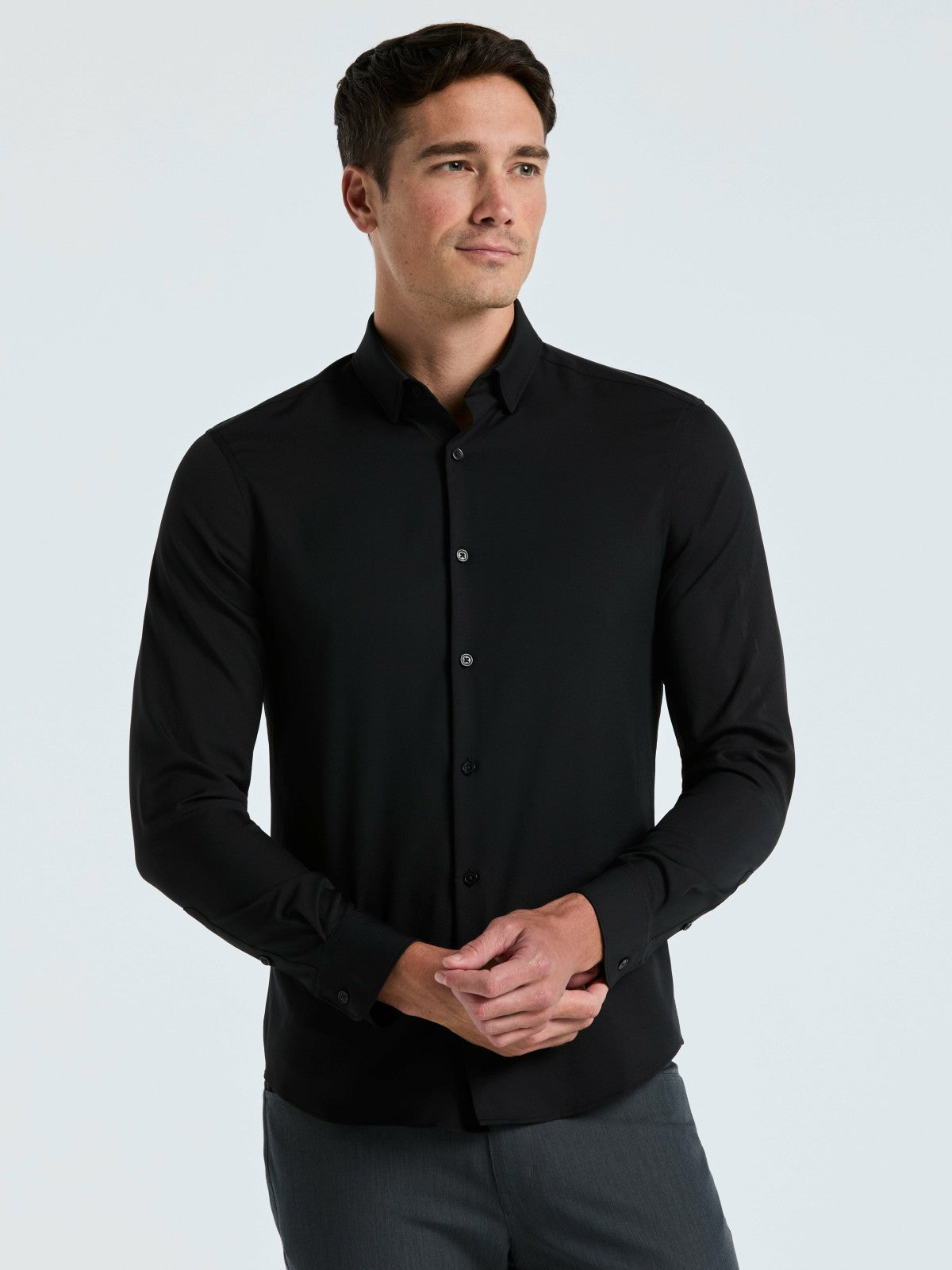 Untucked Total Stretch Slim Fit Shirt -  Perry Ellis on sale