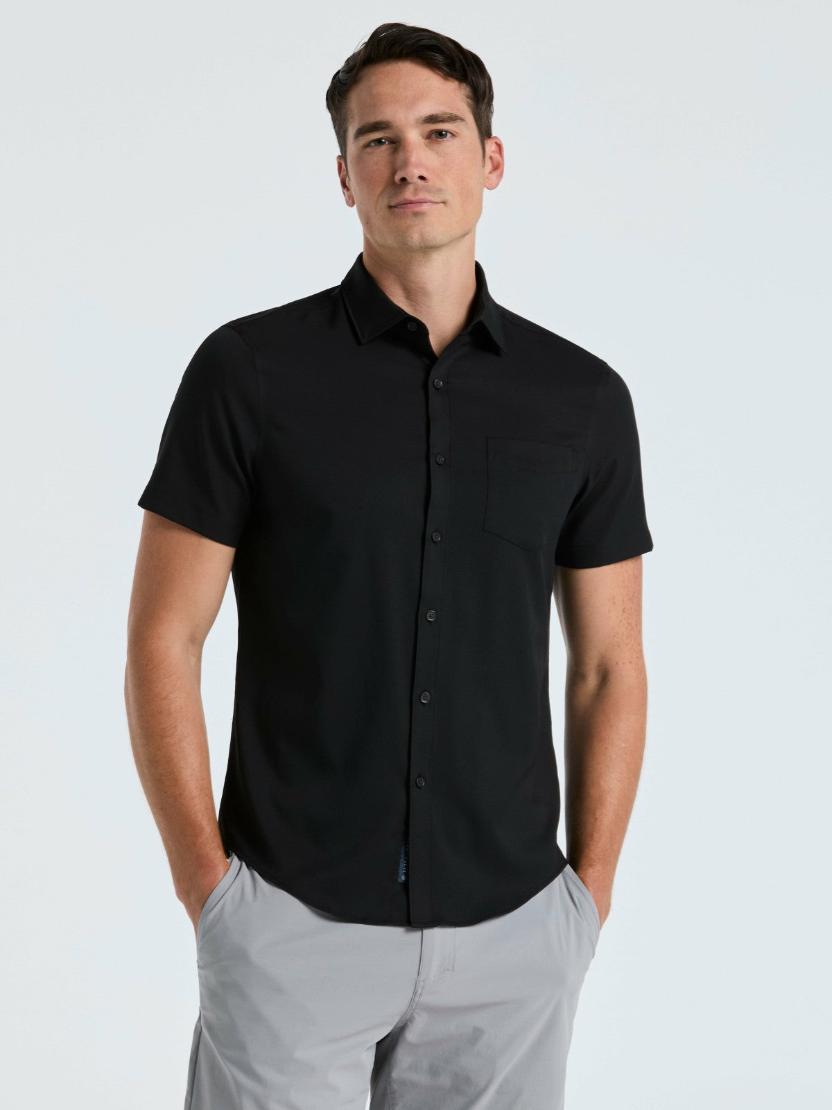 Total Stretch Slim Fit Solid Shirt -  Perry Ellis online