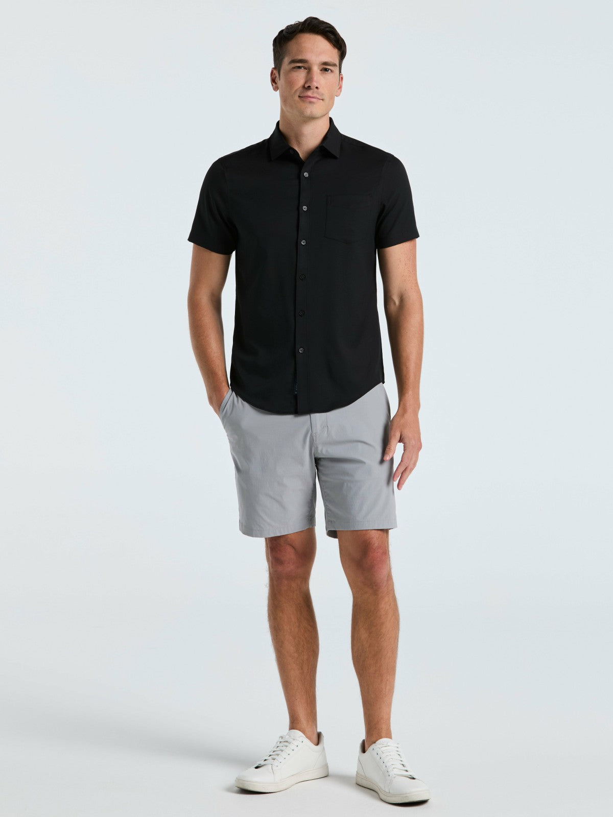 Total Stretch Slim Fit Solid Shirt -  Perry Ellis online