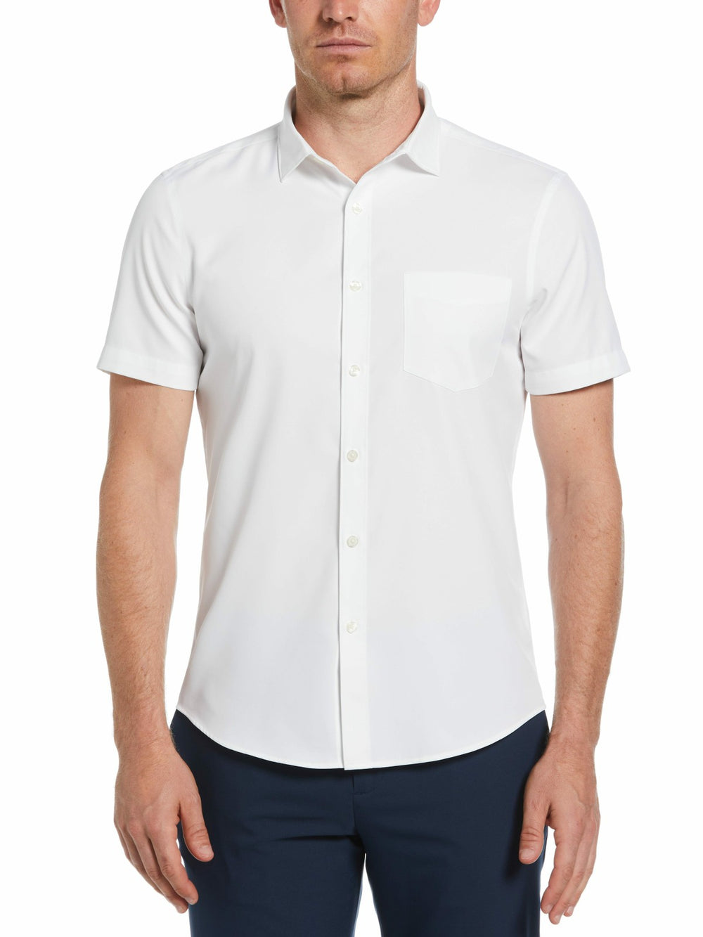 Total Stretch Slim Fit Solid Shirt -  Perry Ellis online
