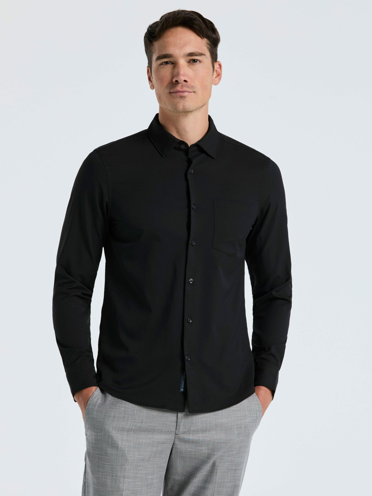 Untucked Total Stretch Slim Fit Solid Shirt -  Perry Ellis discount