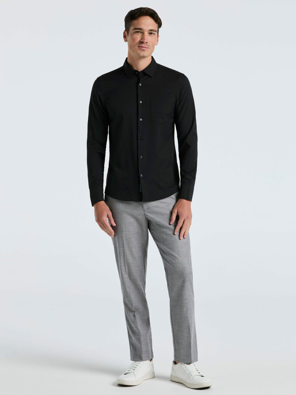Untucked Total Stretch Slim Fit Solid Shirt -  Perry Ellis discount