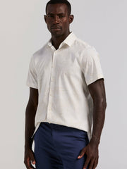 Textured Leaf Print Cotton Shirt -  Perry Ellis sale