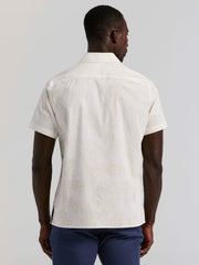 Textured Leaf Print Cotton Shirt -  Perry Ellis sale