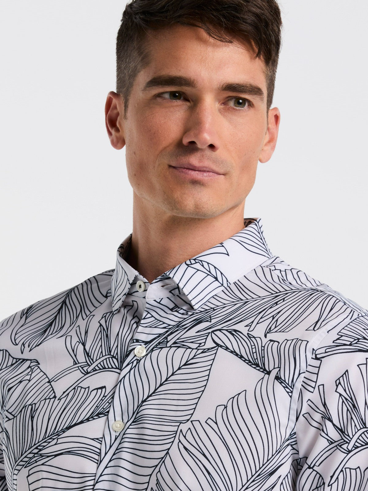 Slim Fit Botanical Print Shirt -  Perry Ellis for sale
