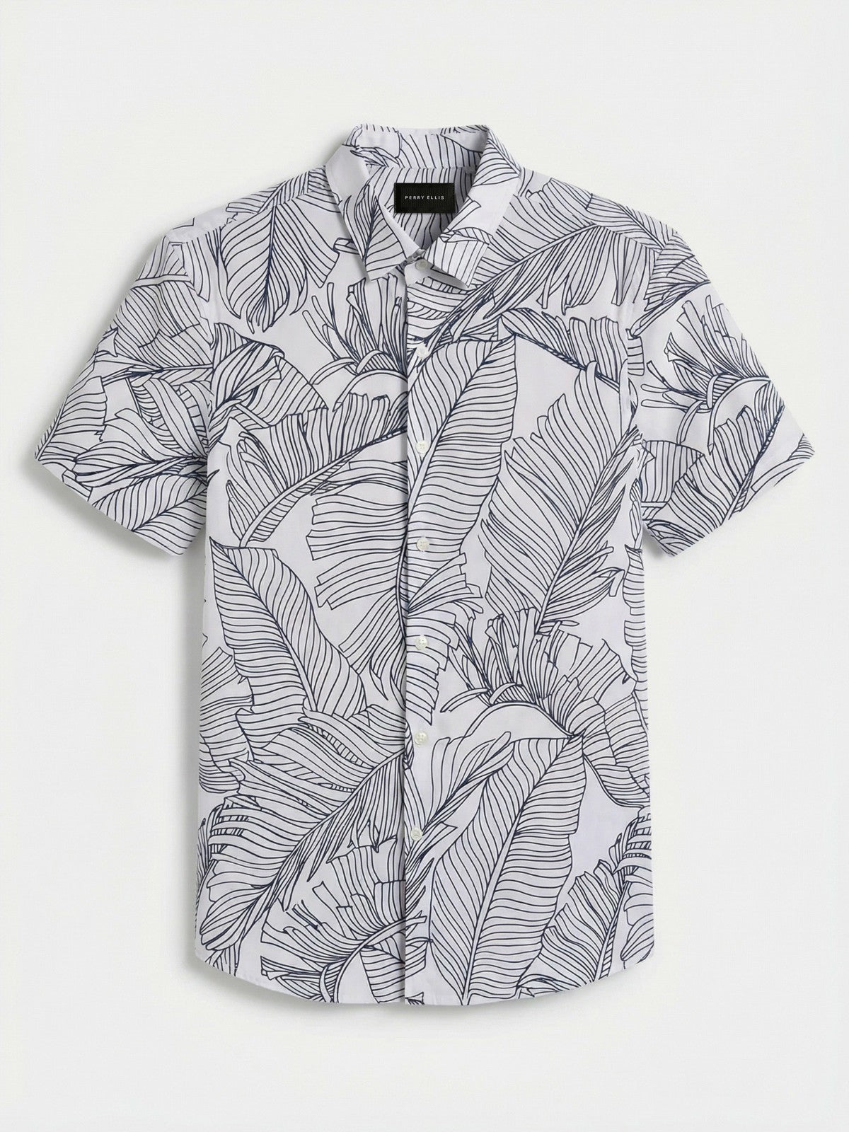 Slim Fit Botanical Print Shirt -  Perry Ellis for sale