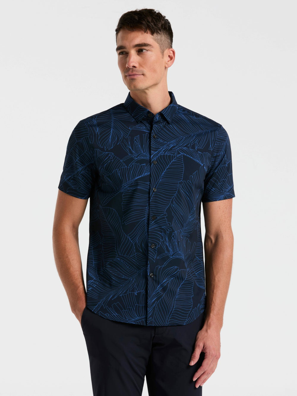 Slim Fit Botanical Print Shirt -  Perry Ellis for sale