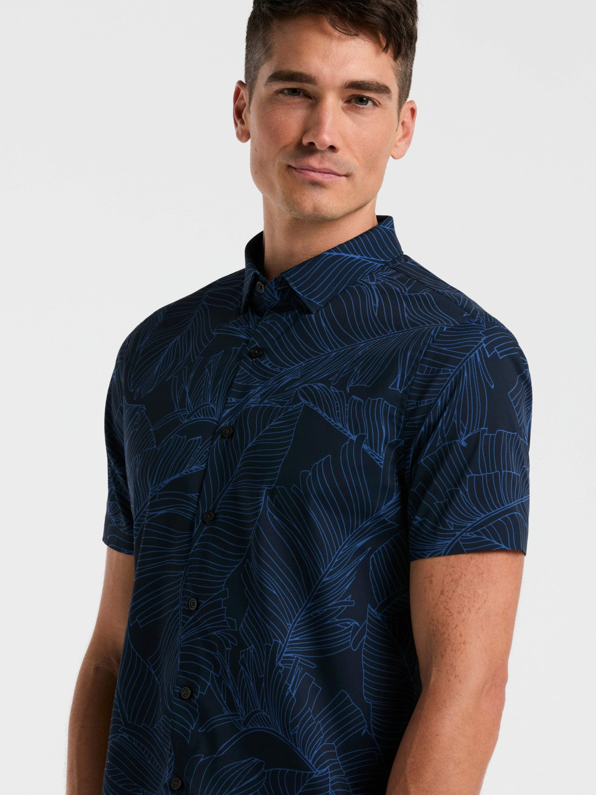 Slim Fit Botanical Print Shirt -  Perry Ellis for sale