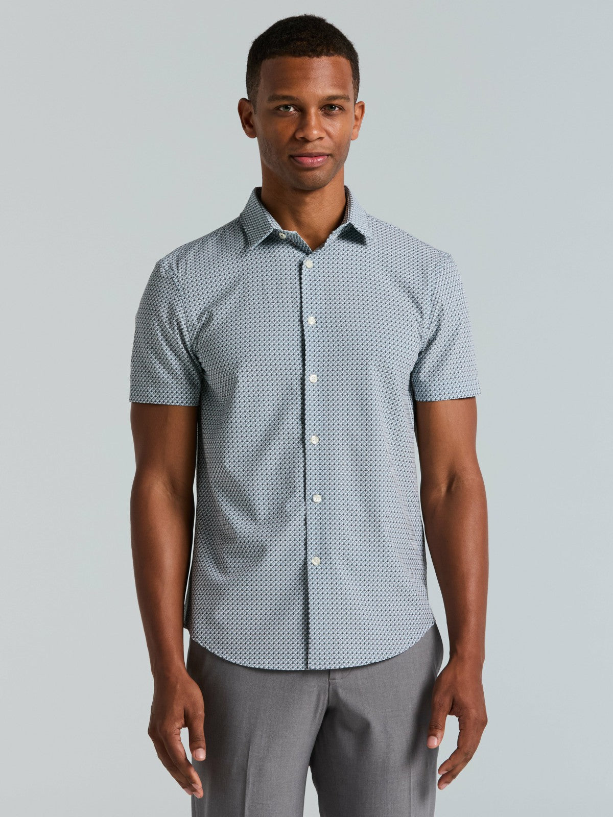 Slim Fit Cube Geometric Print Shirt -  Perry Ellis on sale