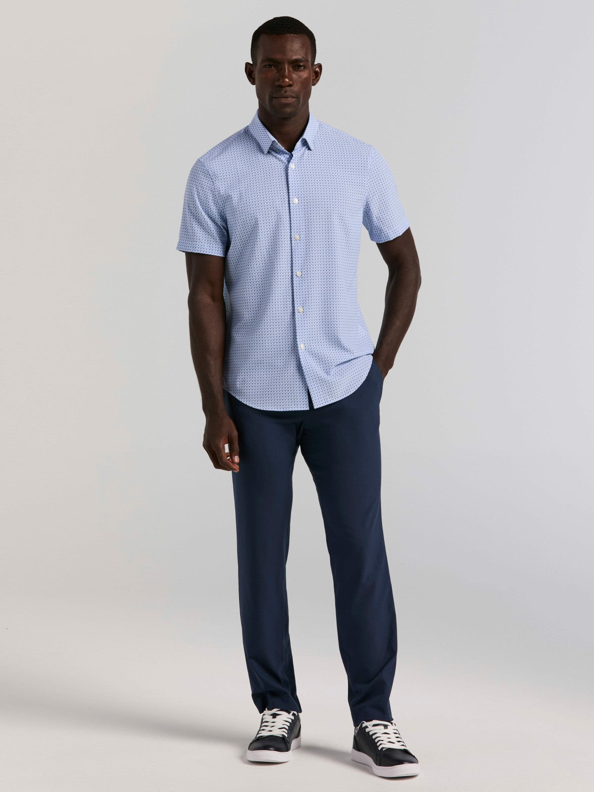 Slim Fit Cube Geometric Print Shirt -  Perry Ellis on sale