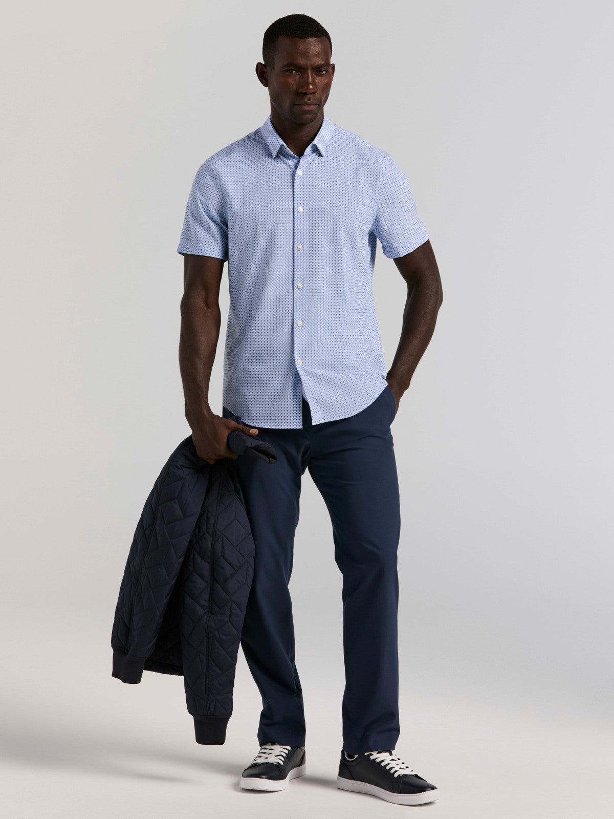 Slim Fit Cube Geometric Print Shirt -  Perry Ellis on sale