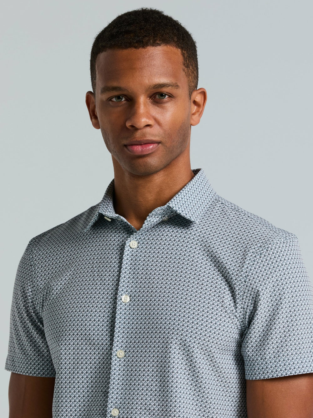 Slim Fit Cube Geometric Print Shirt -  Perry Ellis on sale