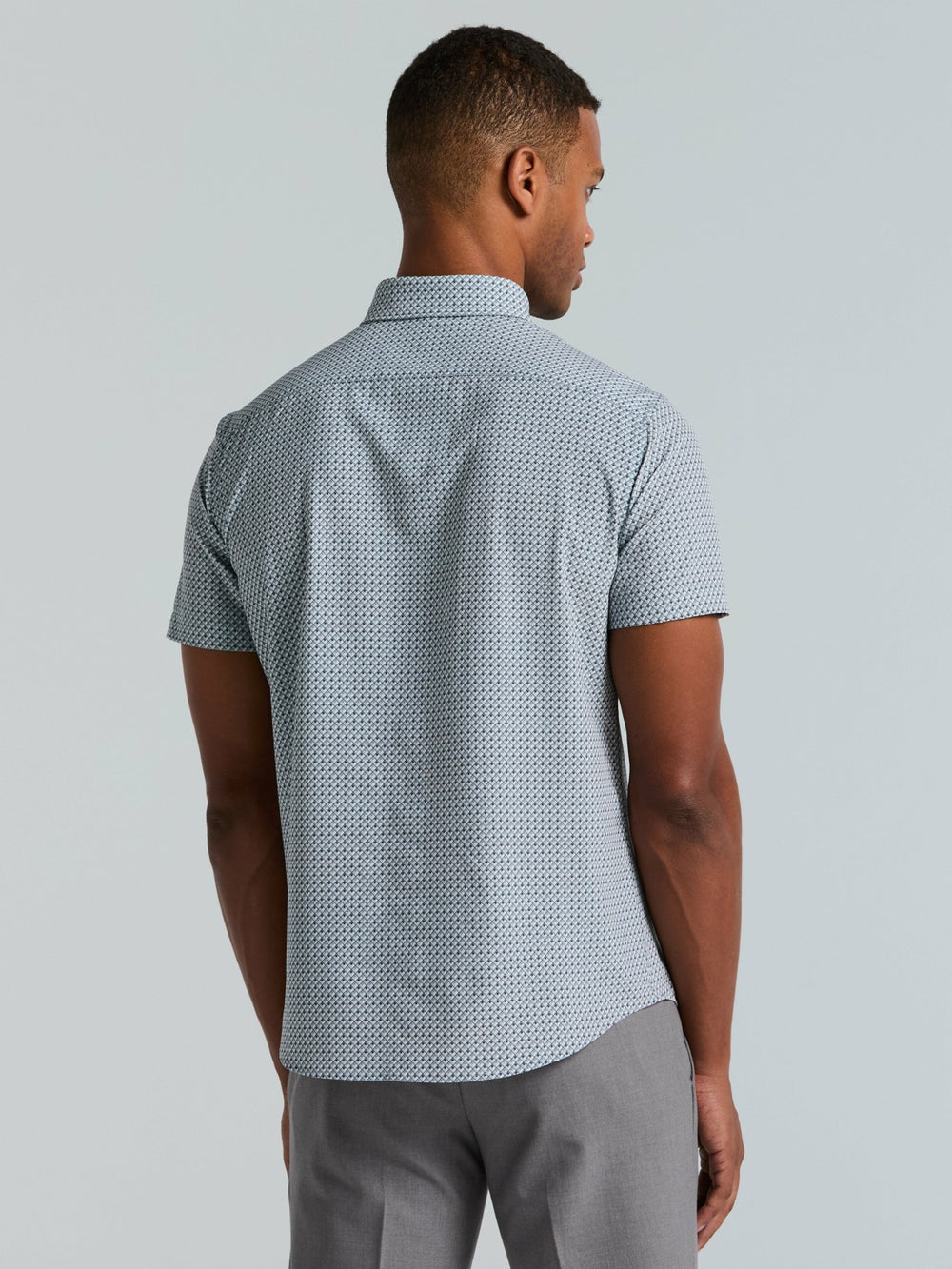 Slim Fit Cube Geometric Print Shirt -  Perry Ellis on sale