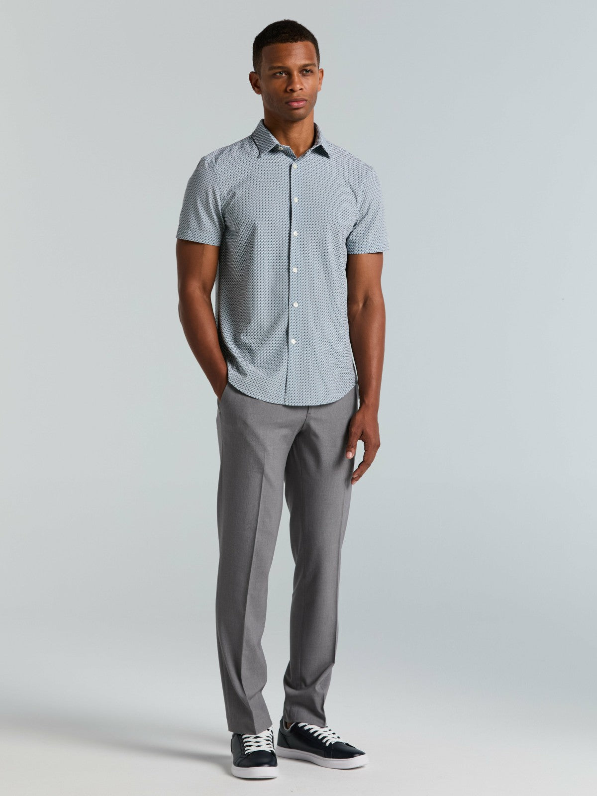 Slim Fit Cube Geometric Print Shirt -  Perry Ellis on sale