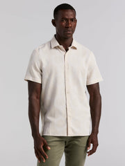 Cotton Linen Geo Jacquard Shirt -  Perry Ellis discount