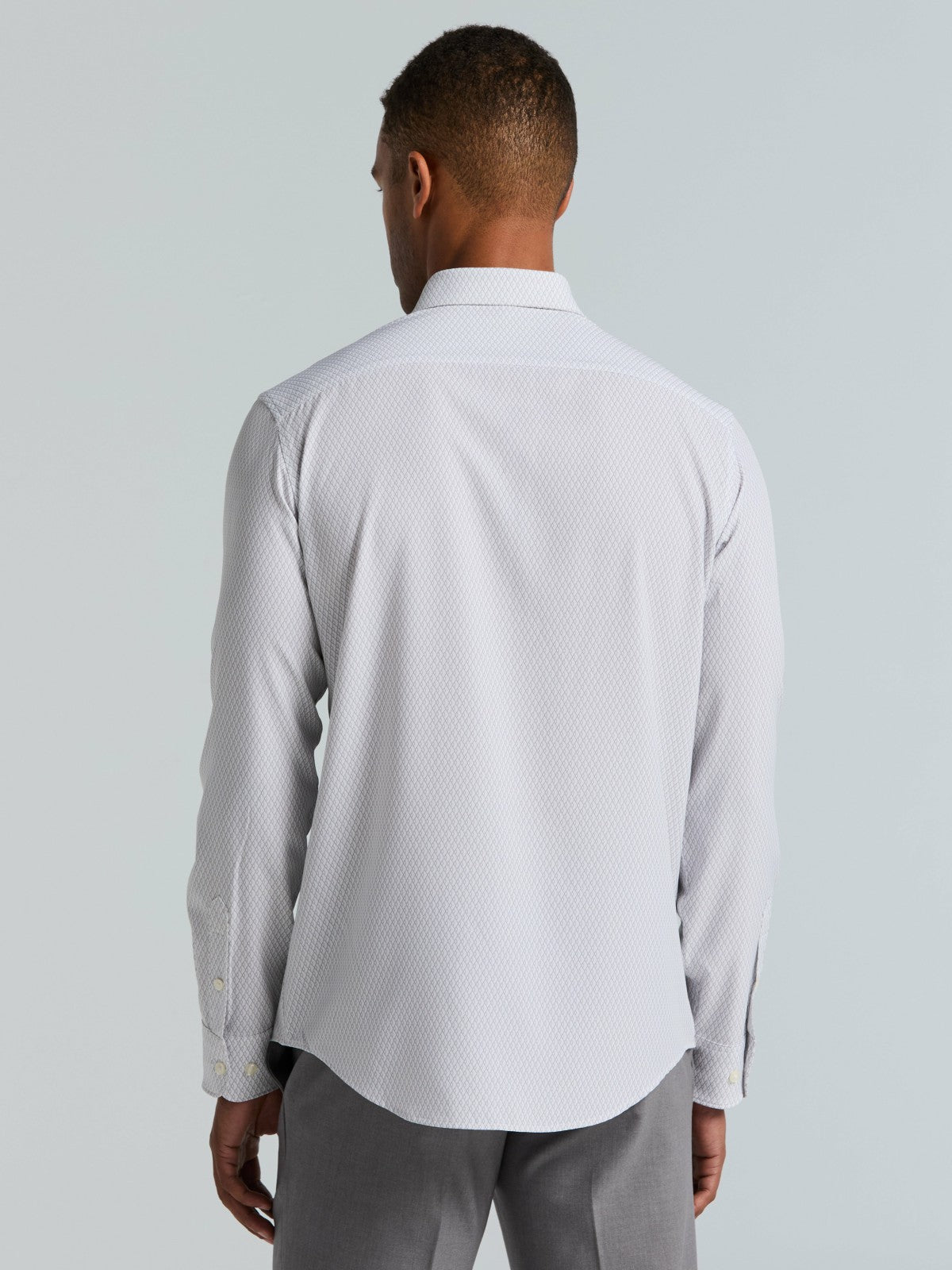 Slim Fit Total Stretch Diamond Geo Print Shirt -  Perry Ellis US