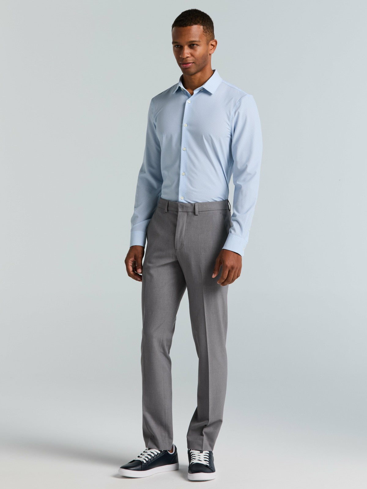 Slim Fit Total Stretch Diamond Geo Print Shirt -  Perry Ellis US