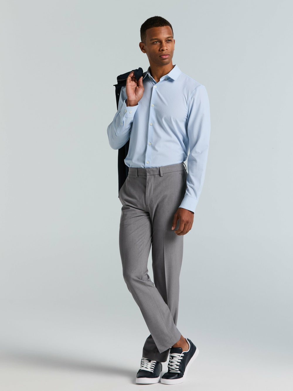 Slim Fit Total Stretch Diamond Geo Print Shirt -  Perry Ellis US