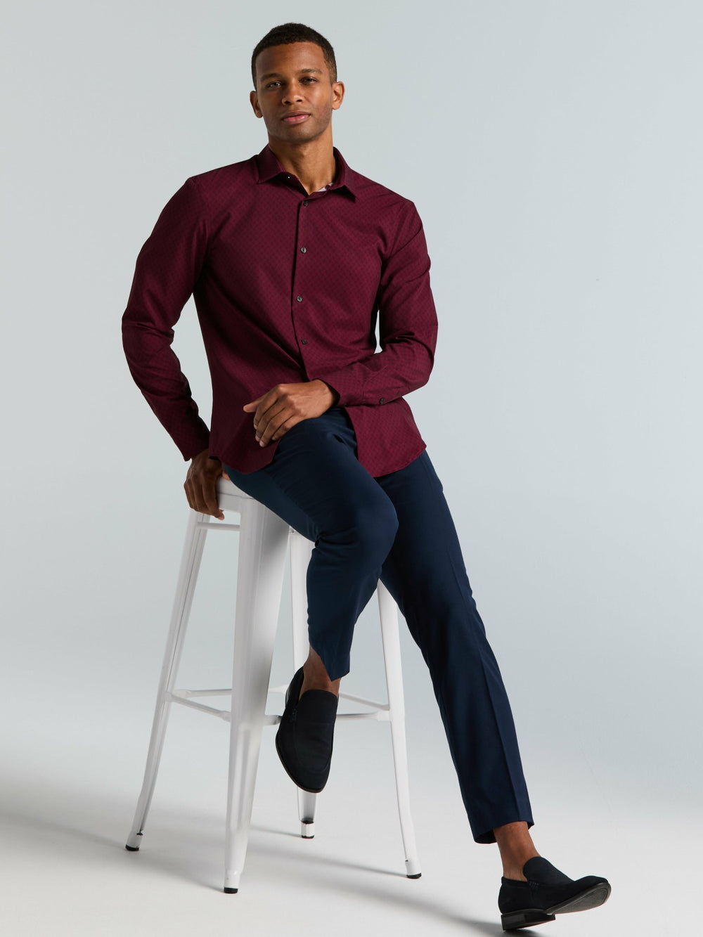 Slim Fit Geo Print Total Stretch Shirt -  Perry Ellis near me