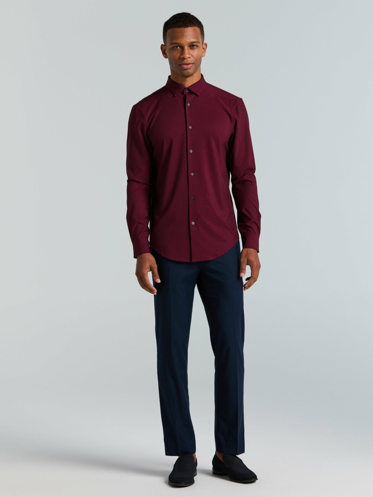 Slim Fit Geo Print Total Stretch Shirt -  Perry Ellis near me