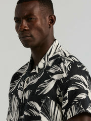 Leaf Print Camp Collar Shirt -  Perry Ellis for sale